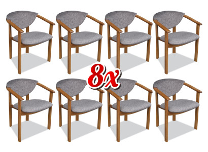 Set Suite Seat Upholstery Living room Design Dining Chair Room Group 8x Chairs
