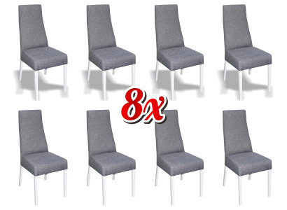 Dining room 8x Chairs Chair Set Armchair Kitchen new Design Upholstery Leather Textile Furniture