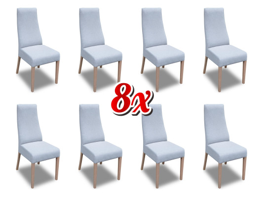 Dining room 8x Chairs Chair Set Armchair Kitchen new Design Upholstery Leather Textile Furniture