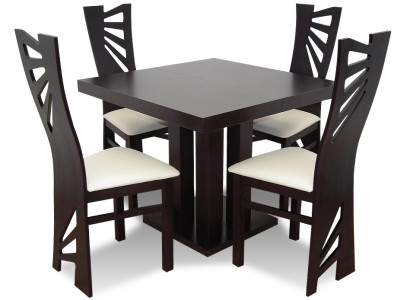 Dining set Dining table Table Wood Dining room Suite 4x Chair Set Chairs 5 pcs. set