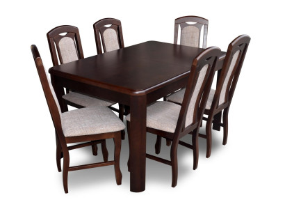 Classic Dining room Furniture Dining Set Table Wood Complete Set 7pcs. Dining set