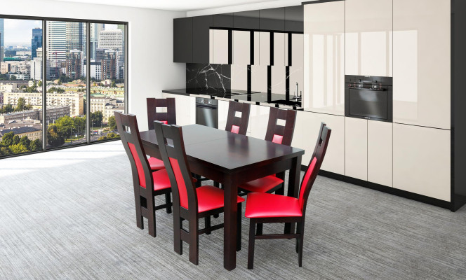 Complete Set Dining table + 6 Chairs Dining room Set Wooden Tables Dining Group Table 7 pieces