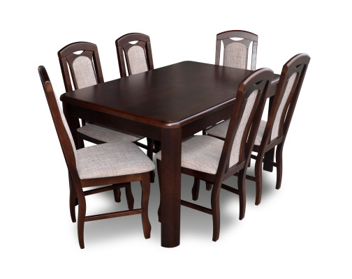 6x Chairs + Table Dining room set XXL Set Chair Sets Wood Table