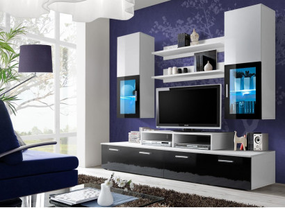 Wall unit Complete TV Lowboard Luxury Wall Cabinet Furnishings Modern Designer