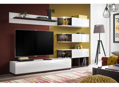 Wall unit Design Wall shelf TV Lowboard Shelf Living room Wood Furnishings