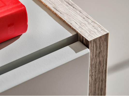 Gray Wall unit Living room Furniture Wood TV cabinet TV lowboard Modern Design Furnishings