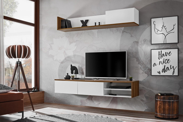Wall unit Wall shelf Modern Design TV Lowboard Living room Furnishings new