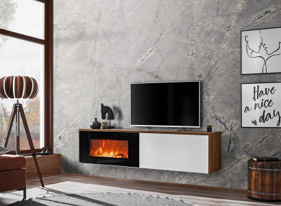 Modern TV Stand with Fireplace Luxury Living room new Design Furniture Wood