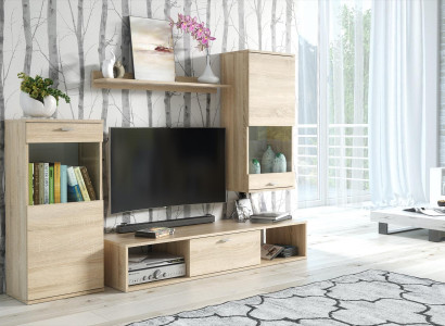 Wall unit Modern Display case TV lowboard Living room Wall shelves new