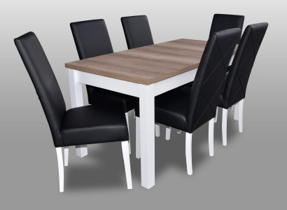 Complete Dining table 6 Chairs Dining room Set Ess Group Wood Leather Table Tables 7pcs