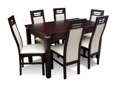 Wood Designer Dining Table + 6 Chairs Set Suite Room Group 7 pcs. Tables new