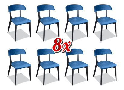 Suite Wood Solid Upholstery Luxury Armchair Set 8x Chair Group Seat Leaning Chairs