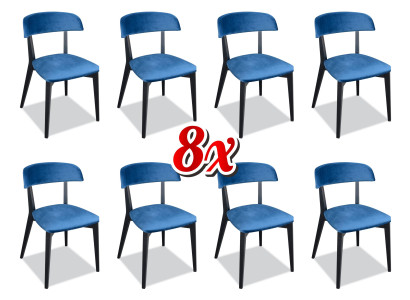 Suite Wood Solid Upholstery Luxury Armchair Set 8x Chair Group Seat Leaning Chairs