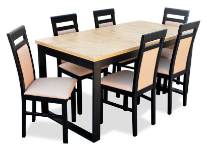 Modern Dining table Table Wood Dining room Suite 6x Chairs Set 7 pcs. set