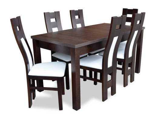Classic r Dining table Table Wood Dining room Suite 6x Chairs Set Brown