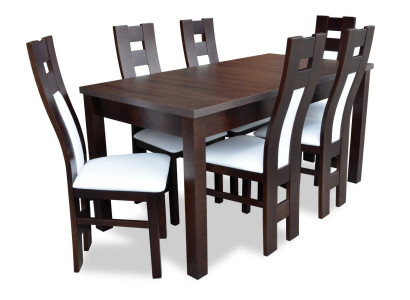 Classic r Dining table Table Wood Dining room Suite 6x Chairs Set Brown