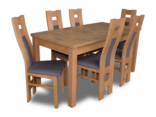 Classic r Dining table Table Wood Dining room Suite 6x Chairs Set Brown