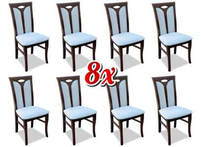 Armchair Suite Chairs Gastro Dining room Textile Fabric Set 8x Design Chair Wood
