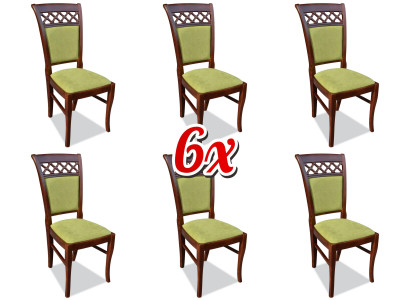 Dining room Chairs Wood Design Armchair Upholstery Set 6x Chairs Chair Textile Groups