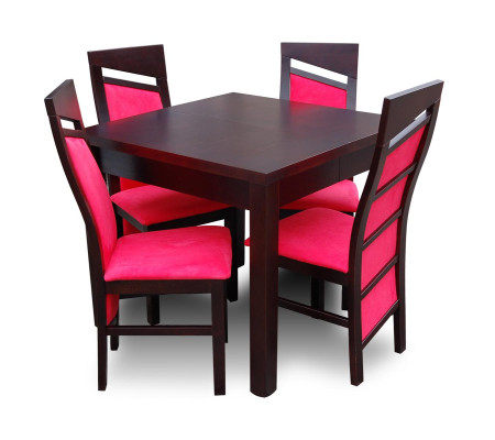 Armchairs Design Dining Table + 4 Chairs Set Suite Room Group 5 pcs. Tables