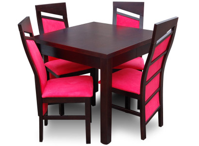 Armchairs Design Dining Table + 4 Chairs Set Suite Room Group 5 pcs. Tables