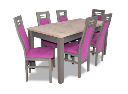 Modern Dining room Wood Table Chair Suite Complete Set 7 piece set