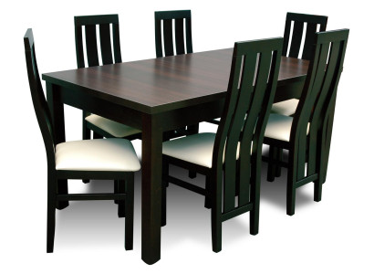 Dining table Dining room Complete Set 6x Chairs Set Ess Group Wood Table Tables 7pcs