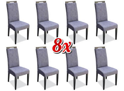 Dining room Chairs Fabric Set 8x Armchair Textile Chair Designer Wood Upholstery Furniture