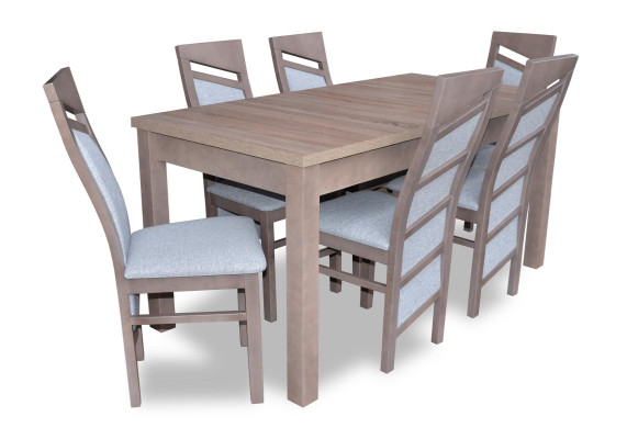 Set Dining table 6x Chairs Lehn Chair Suite Tables Dining room Group 7pcs. Wood