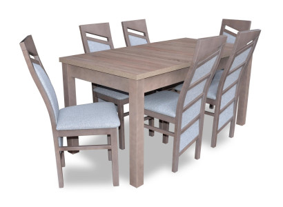 Set Dining table 6x Chairs Lehn Chair Suite Tables Dining room Group 7pcs. Wood
