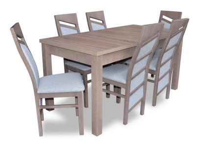 Set Dining table 6x Chairs Lehn Chair Suite Tables Dining room Group 7pcs. Wood