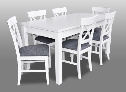 Modern Antique Style Dining room Set Wood Metal Table Dining Set 6x Chairs Chair