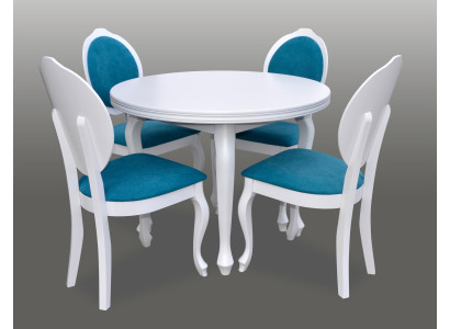 Classic r Round Round Table Wood Design Dining room Tables + 4 Chairs