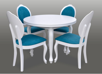 Classic r Round Round Table Wood Design Dining room Tables + 4 Chairs