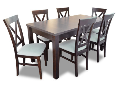 Real Wood Chairs Style Furniture Dining Table Table Chair Set Suite Chair Group 7 Pieces