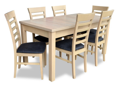 Design Luxury Dining room Furniture Dining Group Suite Complete Set 7pcs. Wood. Fabric