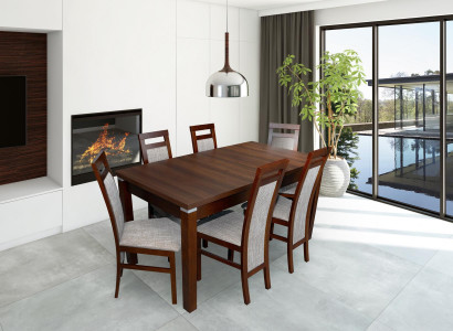 Complete Set Dining table + 6 Chairs Dining room Set Wood Ess Group Tables Table 7pcs
