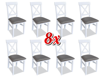 Dining room Chairs Textile Set 8x Chair Designer Wood Fabric Upholstery Chairs Gastro