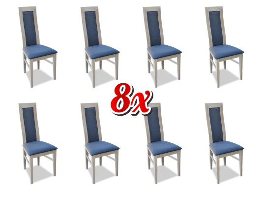 Chair Set Armchair Design Upholstery Lehn Leather Textile Dining Living Room 8x Chairs new