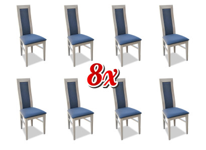 Chair Set Armchair Design Upholstery Lehn Leather Textile Dining Living Room 8x Chairs new