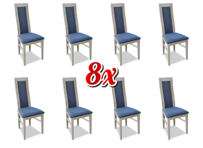 Chair Set Armchair Design Upholstery Lehn Leather Textile Dining Living Room 8x Chairs new