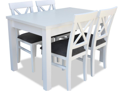 Design Wood Dining room Set Table 4x Lehn Chairs Set Suite Upholstery 5tlg Lehn