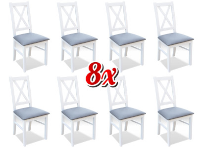 Designer Wood Fabric Upholstery Chairs Gastro Dining room Textile Set 8x Armchair Chair