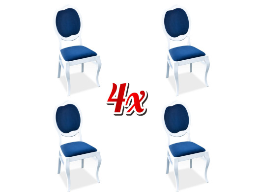 White 4X Chairs Group Set Suite Dining room Armchair Italian Wood Chair new