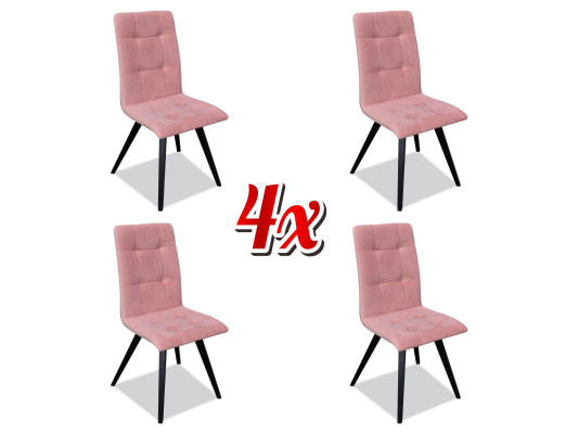 Chair Set 4x Chairs Textile Upholstery Lehn Solid Wood Dining room Seat Furniture Wood