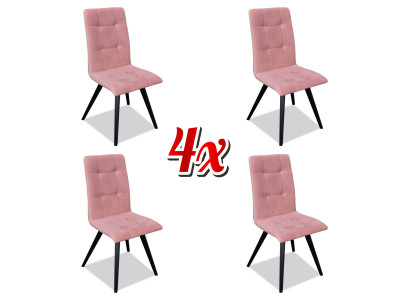 Chair Set 4x Chairs Textile Upholstery Lehn Solid Wood Dining room Seat Furniture Wood