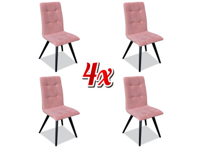 Chair Set 4x Chairs Textile Upholstery Lehn Solid Wood Dining room Seat Furniture Wood