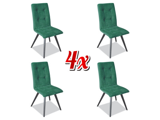 Chair Set 4x Chairs Textile Upholstery Lehn Solid Wood Dining room Seat Furniture Wood