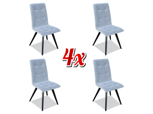 Chair Set 4x Chairs Textile Upholstery Lehn Solid Wood Dining room Seat Furniture Wood