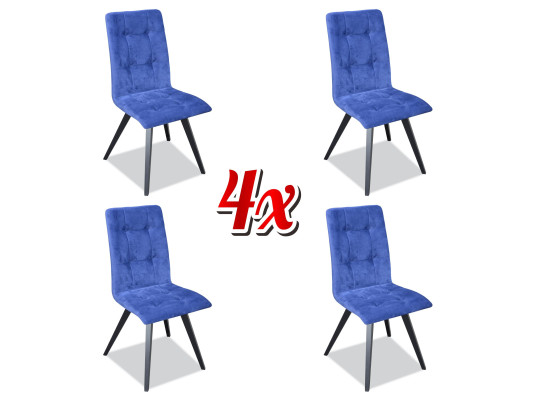 Chair Set 4x Chairs Textile Upholstery Lehn Solid Wood Dining room Seat Furniture Wood